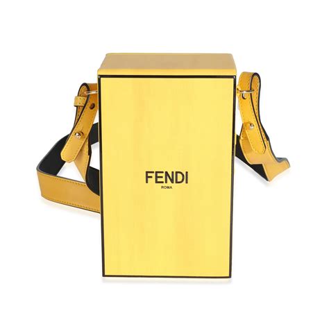 vertical box fendi|FENDI Vitello Fluffy Logo Vertical Box Yellow Box Black 1357326 .